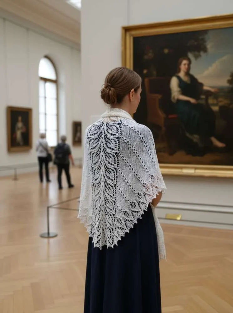 Didelė balta vilnonė skraistė, didelė megzta skara nuotakai baltos spalvos