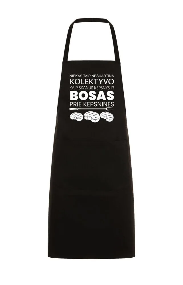 Prijuostė „Bosas prie kepsninės“
