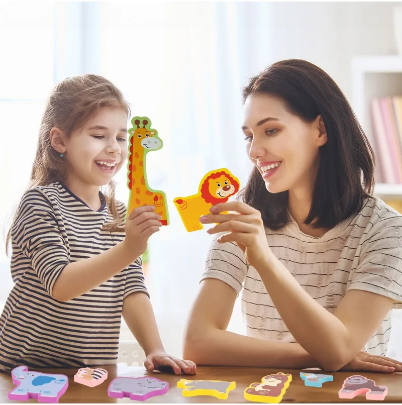 Medinė dėlionė Zoologijos sodo gyvūnai · 2