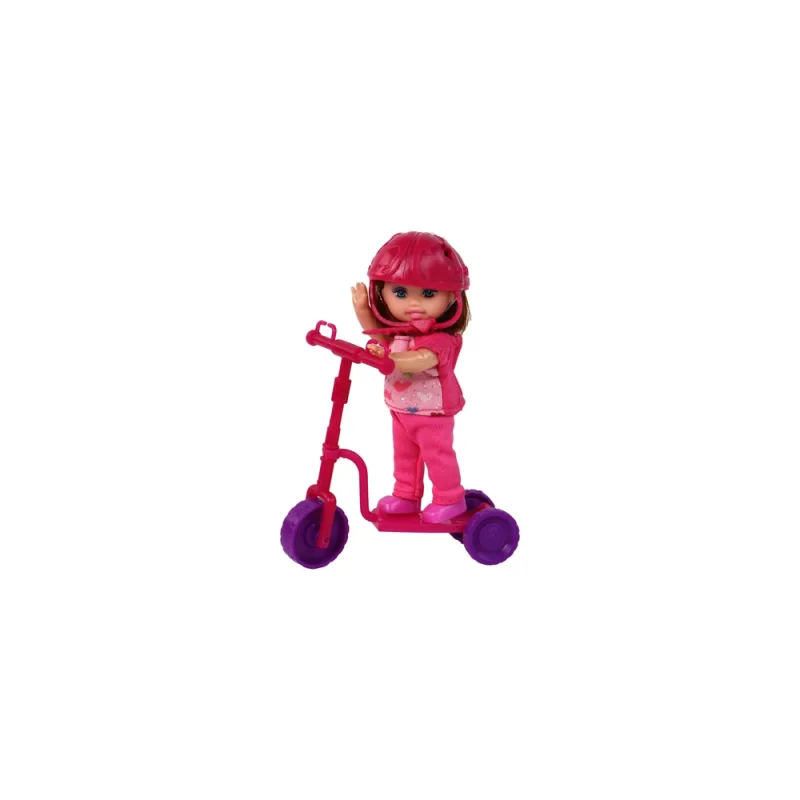 Lucy lėlių rinkinys Violetinis motoroleris Riedlentės šalmai · 2
