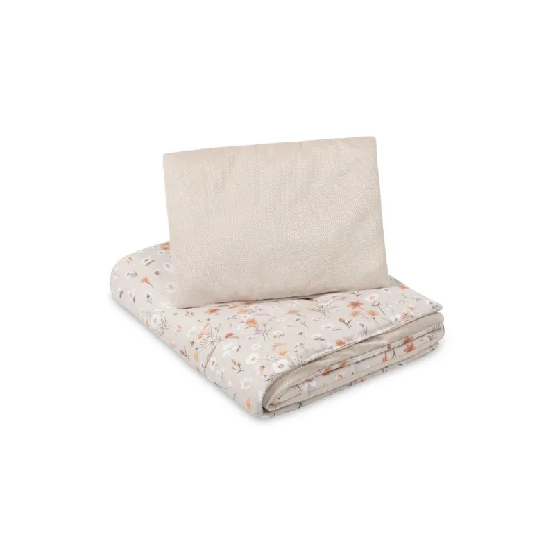 Pagalvėlės ir antklodės rinkinys VELVET BLOOM smėlio sp. · 1