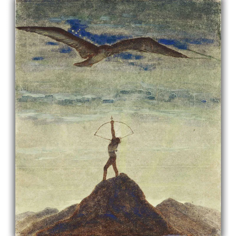 Reprodukcija „Saulė eina Šaulio ženklu“, Mikalojus Konstantinas Čiurlionis (1907)