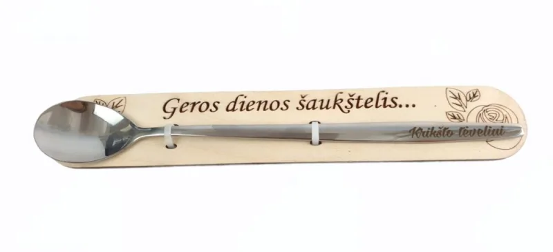 Graviruotas šaukštelis su paduku „Krikšto tėveliui“