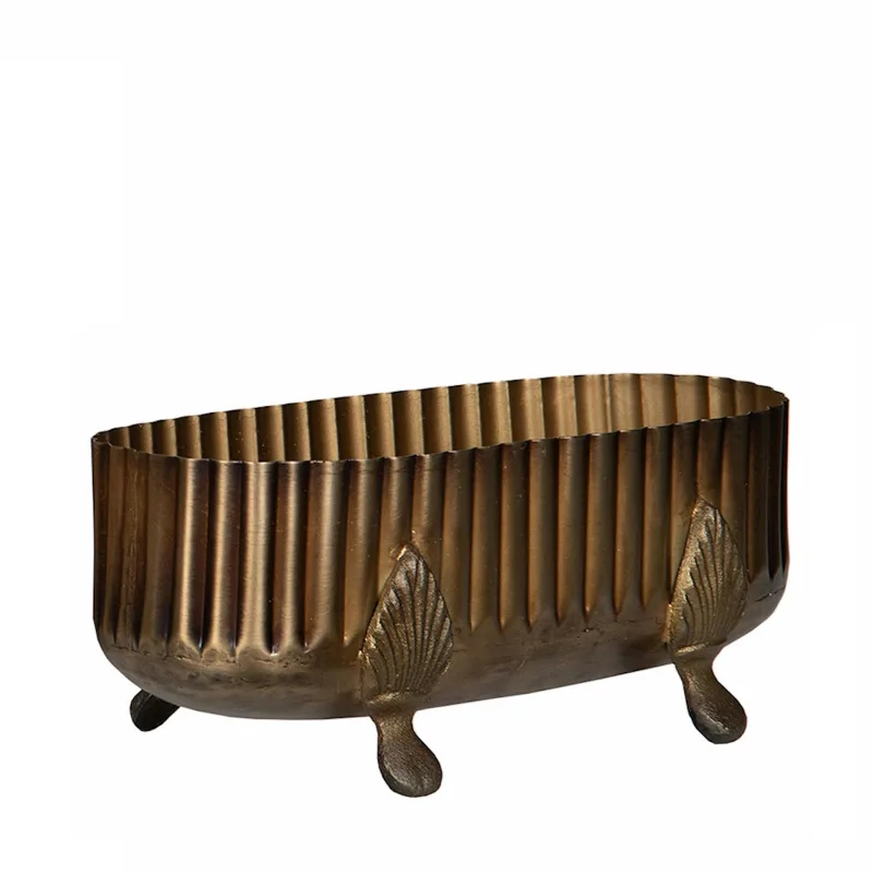 Metalinis vazonas Oblong Antique Brass — 32x14x13 cm