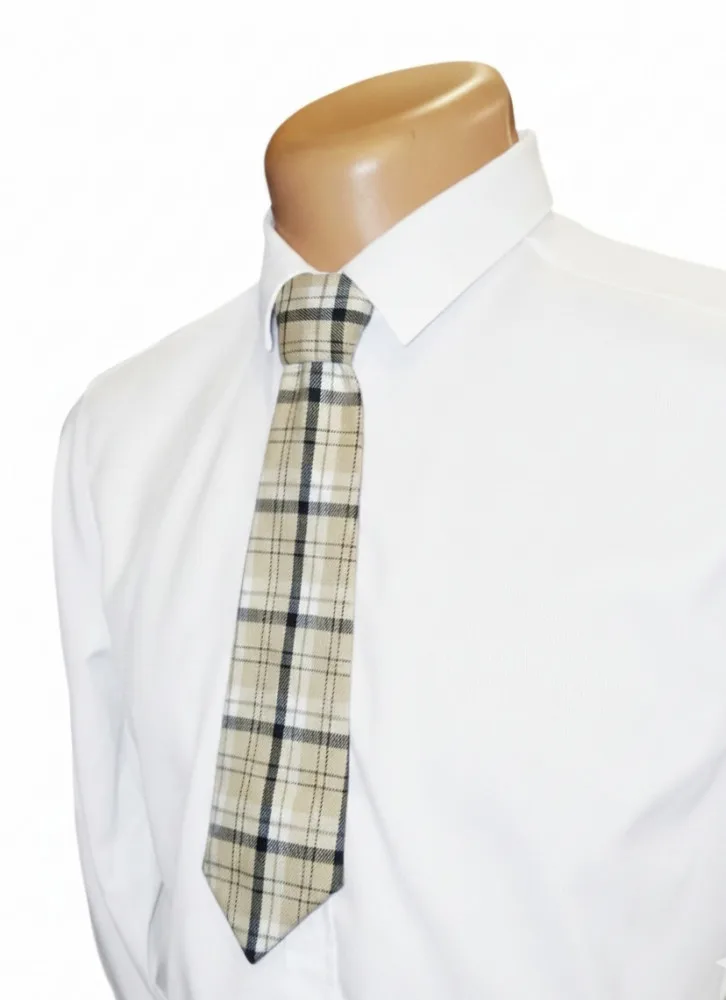 Languotas kaklaraiščiai „Beige Check Tie“