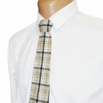 Languotas kaklaraiščiai „Beige Check Tie“