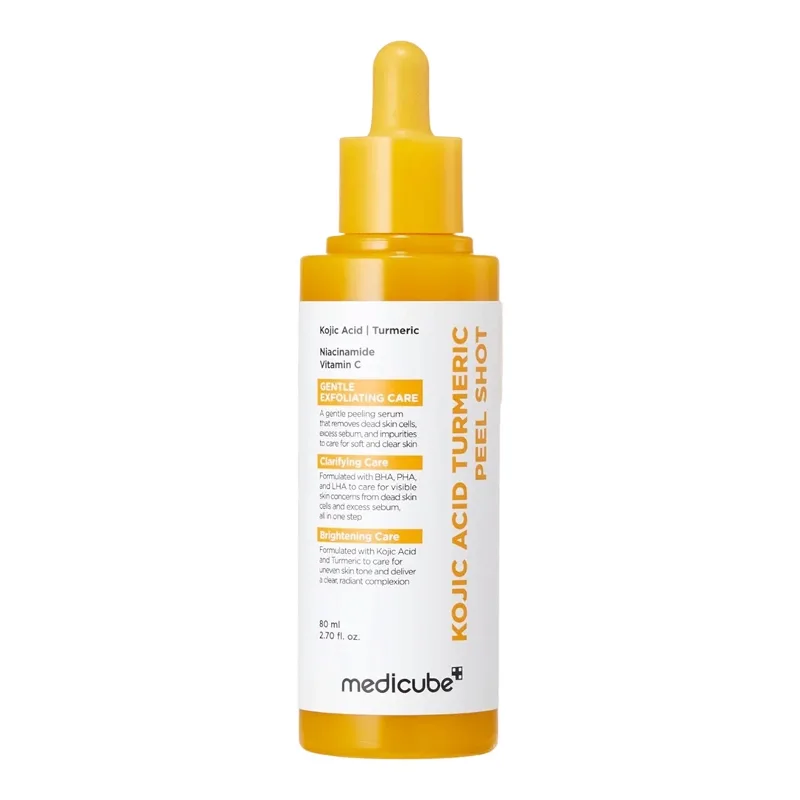 medicube Kojic Acid Turmeric Peel Shot – šviesinantis šveičiamasis veido serumas, 80 ml. · 1