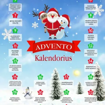 Advento kalendorius vaikui su užduotimis