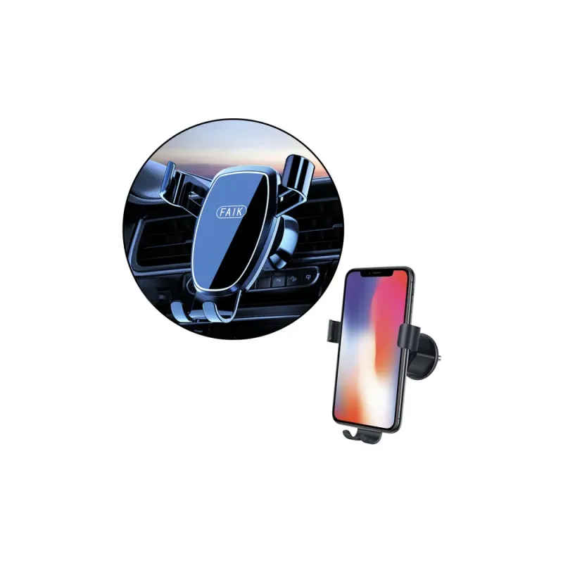 Gravitacijos automobilio telefono laikiklis ventiliacijos grotelėms juodas · 3