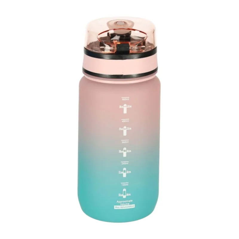 Vandens sportinė gertuvė su kandikliu BPA FREE 600ml rožinės-mėlynos spalvos · 3