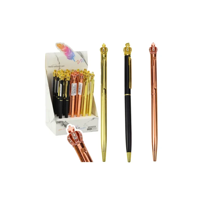 Metalinis automatinis rašiklis 1,0 mm mėlynu rašalu, 1vnt · 1