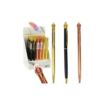 Metalinis automatinis rašiklis 1,0 mm mėlynu rašalu, 1vnt