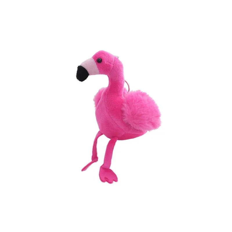 Pliušinis raktų pakabukas pūkuotas Flamingas rožinis 12cm · 1