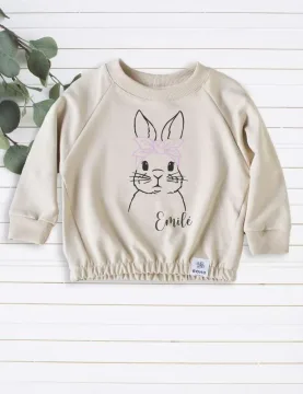 Personalizuotas vaikiškas džemperis mergaitei „Zuikutis“