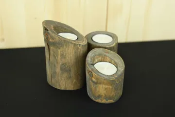 Trijų žvakidžių rinkinys „Pilkieji sostai“