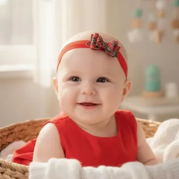Raudona galvajuostė su kaspinu