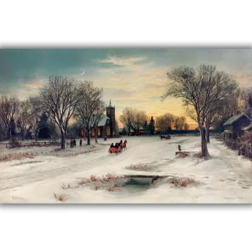Reprodukcija „Kūčių vakaras“, W. C. Bauer (1885)
