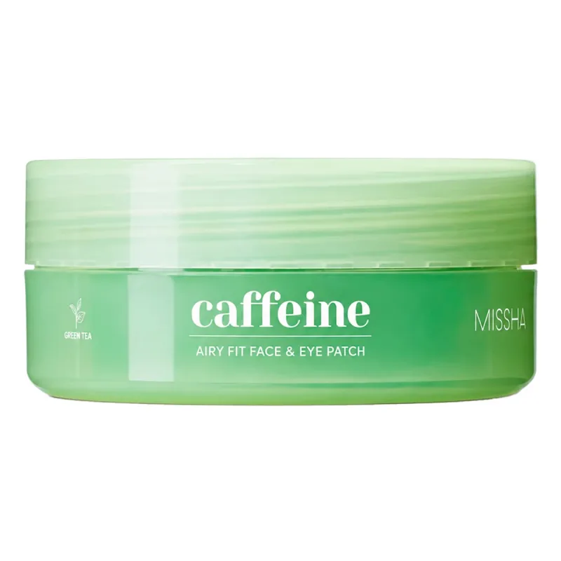 Missha Airy Fit Caffeine Depuffing Face & Eye Patch – paakių kaukės, 60 vnt. · 2