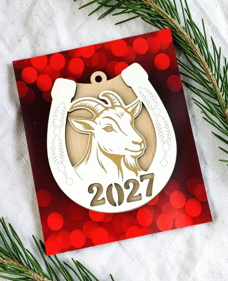 Kalėdinis žaisliukas su ožka „2027“ · 1
