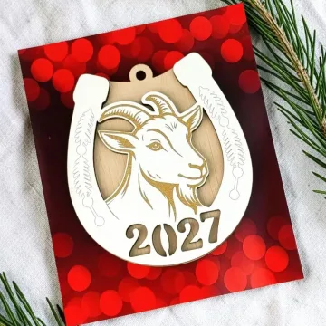 Kalėdinis žaisliukas su ožka „2027“