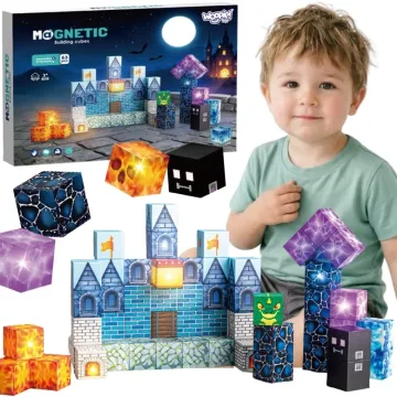 Magnetinis konstruktorius WOOPIE kubeliai Pixel Castle, 64 vnt