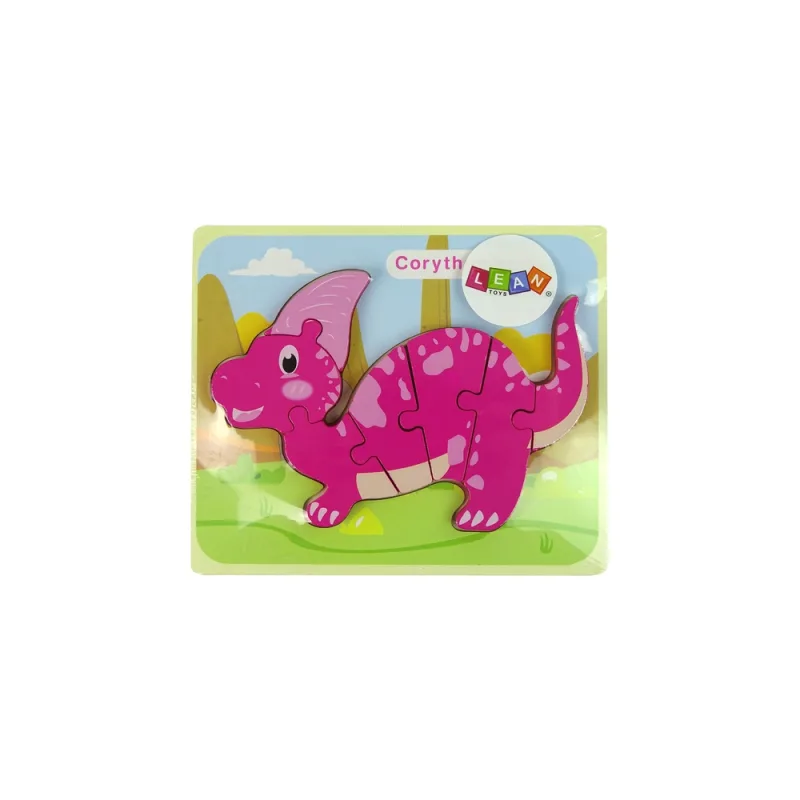Medinė dėlionė dinozauras Rožinis · 1