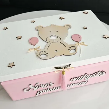 Krikšto dėžutė „Kreminė meškutė“