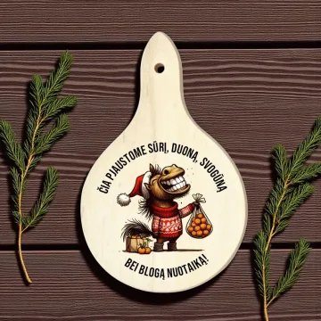 Mini pjaustymo lentelė su arkliu „Čia pjaustome...“