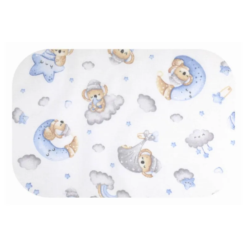 Sauskelnės - 28432 - FLANELINIS PRINTAS - EGA -KOALA Mėnulyje - MĖLYNA - dydis 70x80 cm · 1