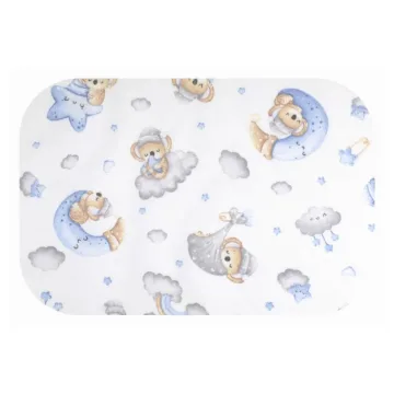 Sauskelnės - 28432 - FLANELINIS PRINTAS - EGA -KOALA Mėnulyje - MĖLYNA - dydis 70x80 cm