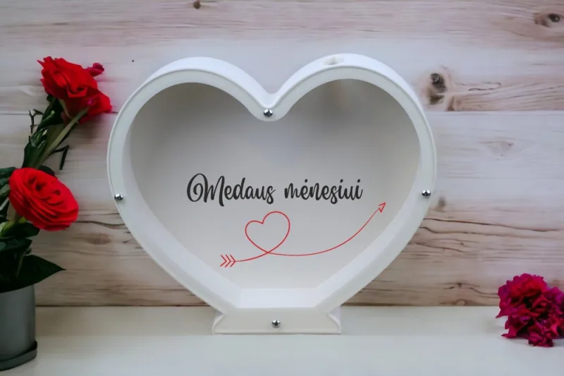 3D Taupyklė širdis „Medaus mėnesiui“