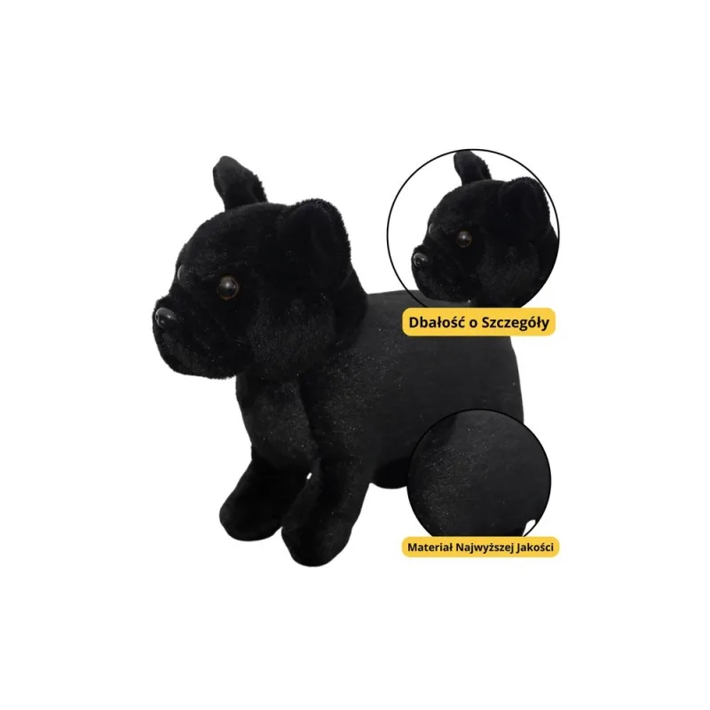 Pliušinis talismanas apkabina mažą šunį juodos spalvos 19cm · 1