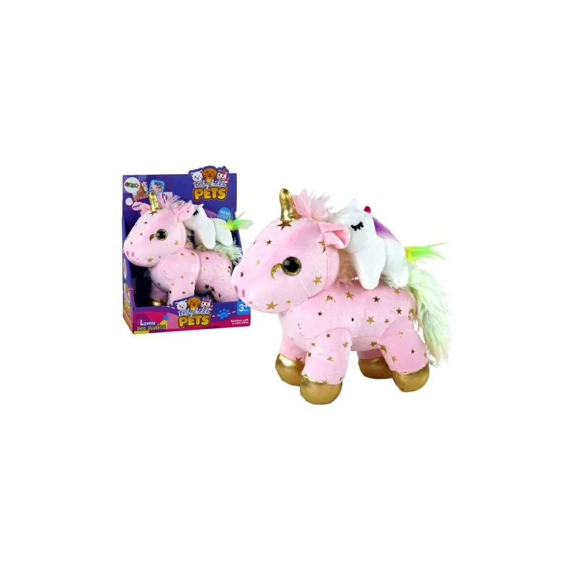 Vienaragis Pliušinis miegantis gyvūnas Lullaby Pink With Stars Set · 1
