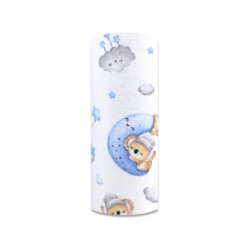 Sauskelnės - 28432 - FLANELINIS PRINTAS - EGA -KOALA Mėnulyje - MĖLYNA - dydis 70x80 cm · 2