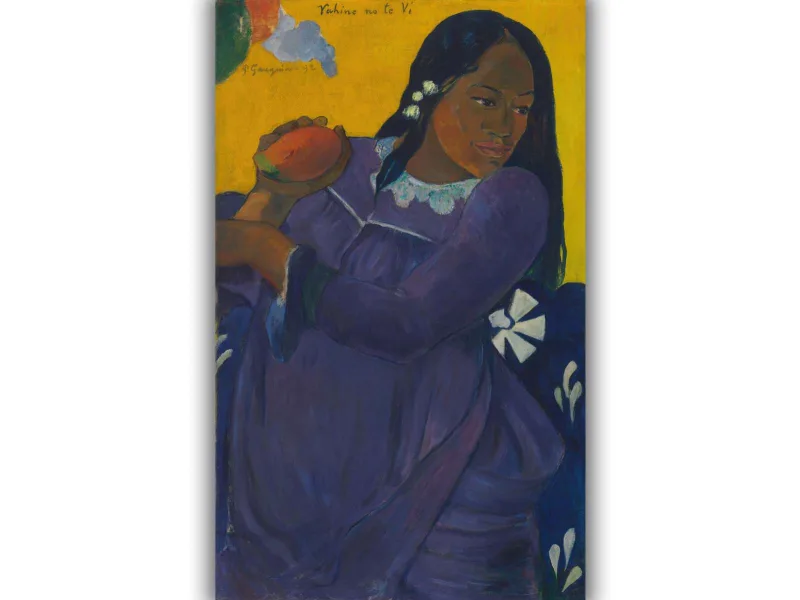 Reprodukcija „Moteris su mango“, Paul Gauguin (1892)
