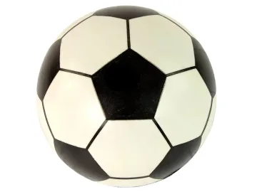 Didelis 23 cm baltas ir juodas guminis kamuolys, lengvas