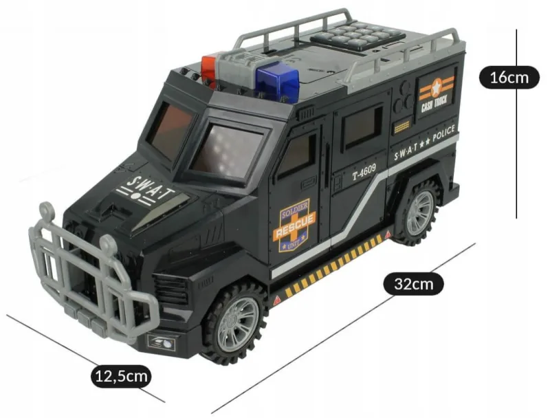 Vaikiška taupyklė seifas su PIN kodu Policijos automobilis · 2