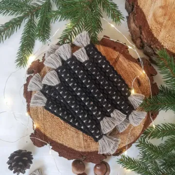 Juodi lininiai padėkliukai (2 vnt.)