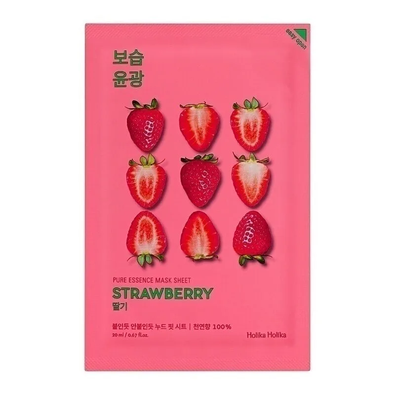 Holika Holika Pure Essence Mask Sheet Strawberry – veido kaukė · 1