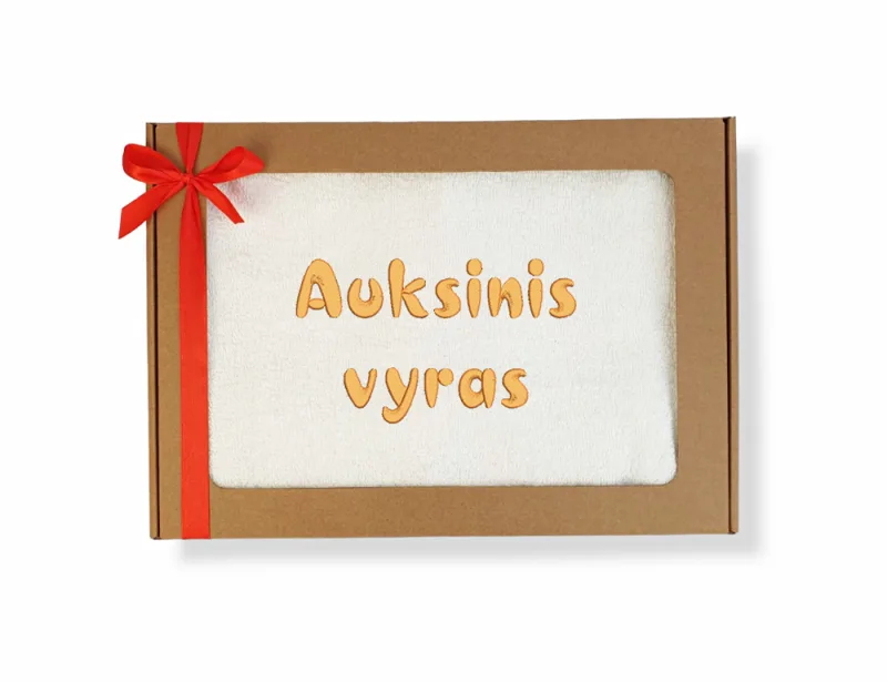 Siuvinėtas rankšluostis „Auksinis vyras“