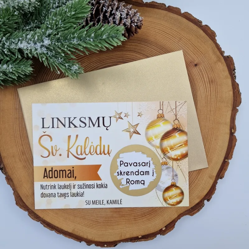 Netikras loterijos bilietas „Linksmų Kalėdų“ - Dovanų kuponas
