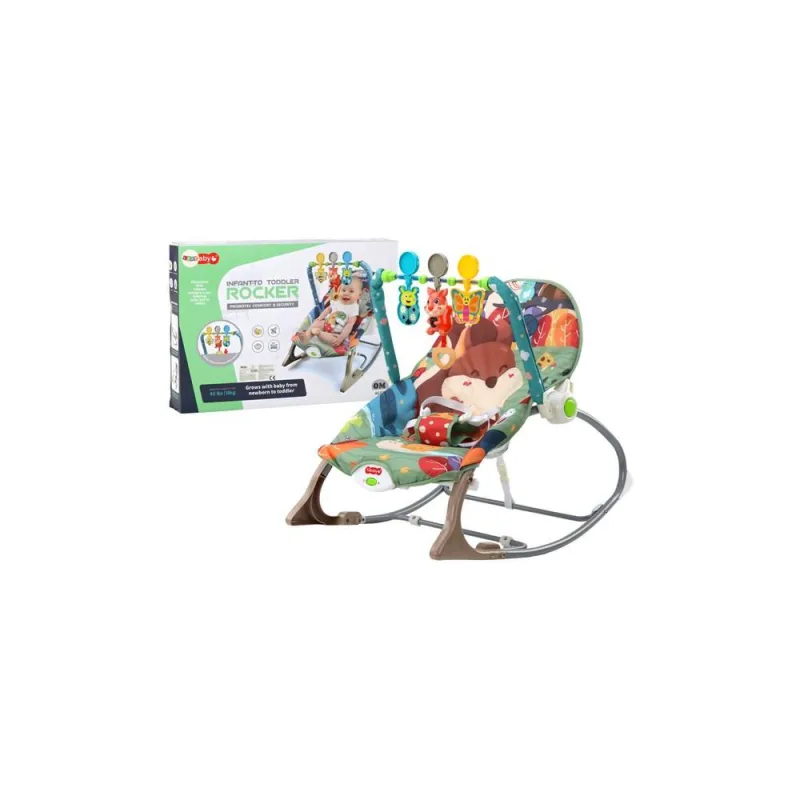Sūpynės-gultukas 2-in-1 su vibracija ir garsu Lapė · 1