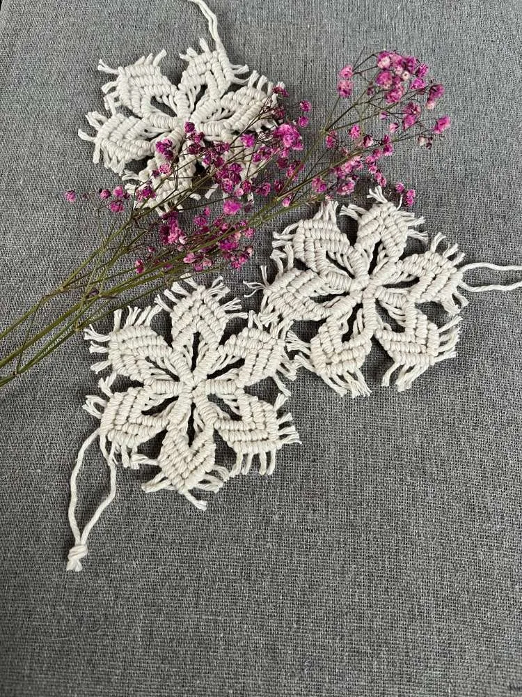 Macrame snaigė „Žiemos švelnumas“