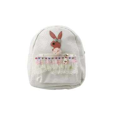 Vaikiška kuprinė su reljefiniu triušiuku Frill Cream 20cm 2,5L