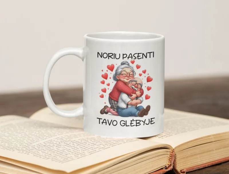 Standartinis puodelis „Noriu pasenti tavo glėbyje“
