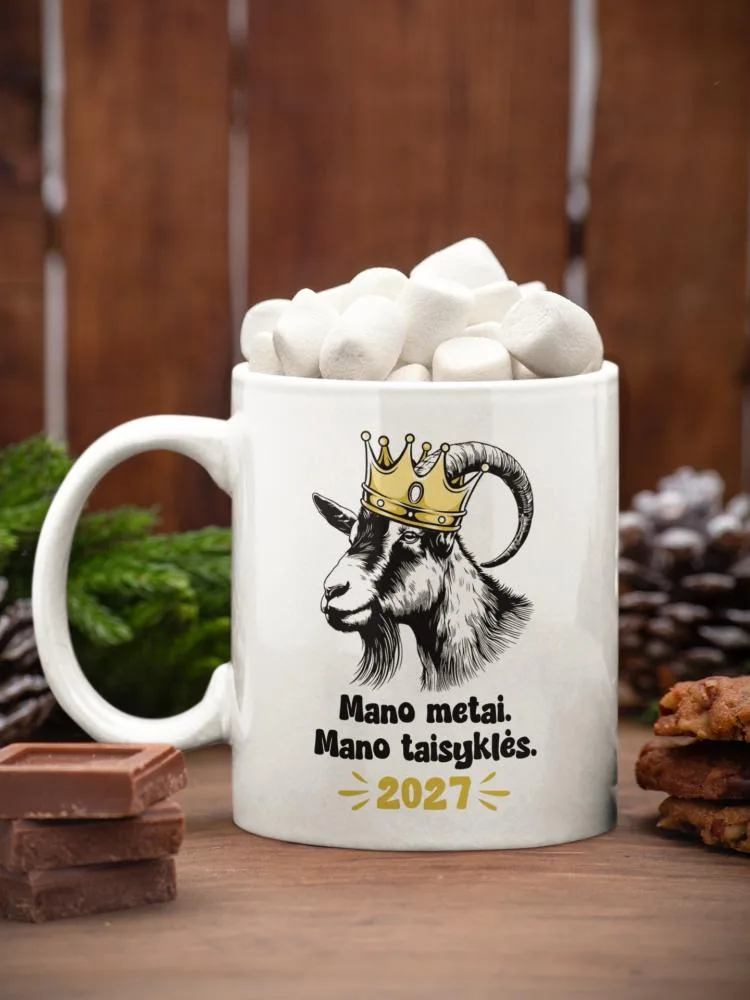 Standartinis puodelis su ožka „Mano metai, mano taisyklės“