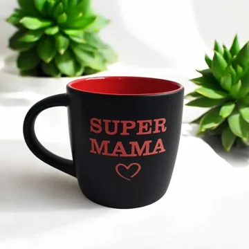 Graviruotas puodelis „Super mama“