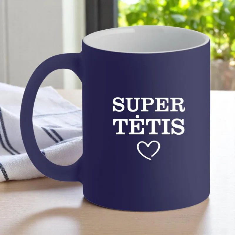 Graviruotas standartinis puodelis „Super tėtis“