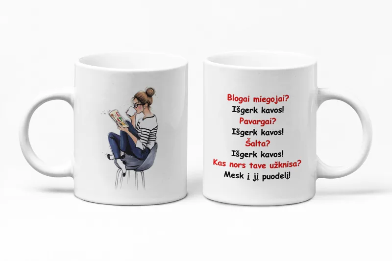Standartinis puodelis „Blogai miegojai...“