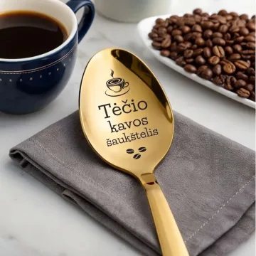 Graviruotas kavos šaukštelis tėčiui – „Tėčio šaukštelis"